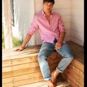 EXPRESS men’s striped button down shirt classic S